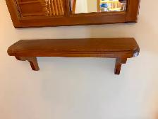 Pine Framed Mirror with Shelf - Photo 5