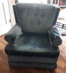 Blue Velvet Swivel Chair