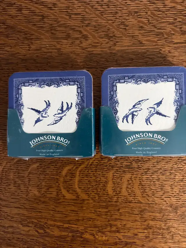 Blue Willlow Johnson Bros coasters