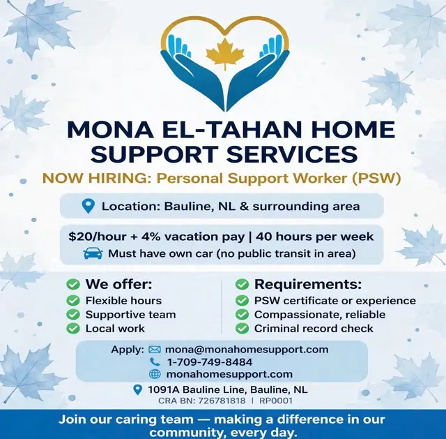 Personal Support Worker ( PSW) - Full Time - immediate Start