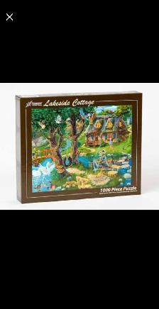 PUZZLE VERMONT CHALET SUR LE BORD DU LAC.1000 PIÈCES.SCELLÉ $20.