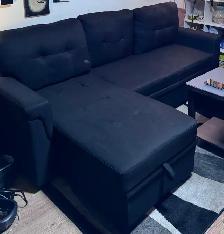 86' Upholstered Pull-Out Sofa Bed With Storage Area - Photo 2