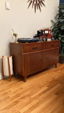 Mid century. TEAK TECK Lampe / Buffet, bahut disques vinyles, ba - Photo 3