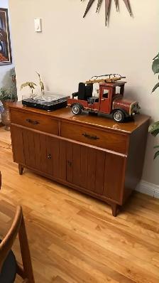 Mid century. TEAK TECK Lampe / Buffet, bahut disques vinyles, ba - Photo 10