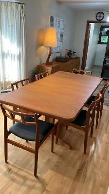 MCM vintage. TEAK TECK Meubles. Très grande table   2 rallonges. - Photo 4