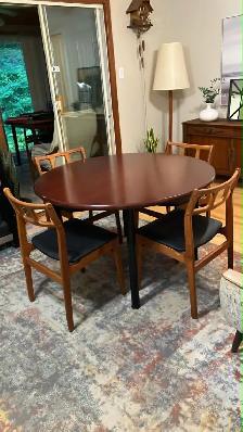 Mid century. Ensemble salle à manger. TEAK TECK chaises chairs / - Photo 2