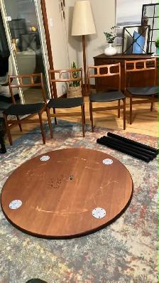 Mid century. Ensemble salle à manger. TEAK TECK chaises chairs / - Photo 8