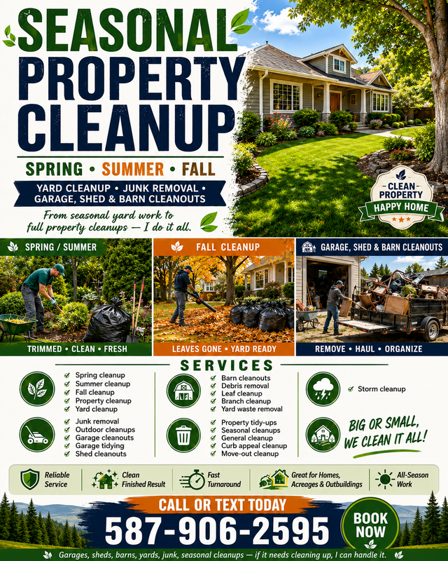SEASONAL CLEANUP— LAWN CARE, GARDEN CLEANUP & JUNK REMOVAL