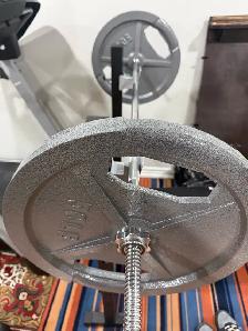 Weider Weight Bench with Barbell and Plates - Photo 3