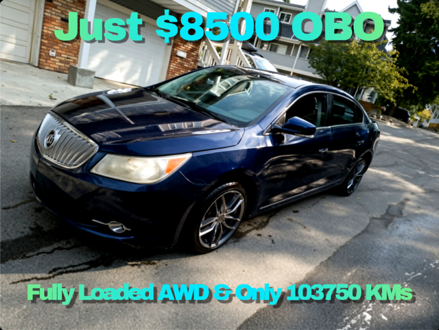 2010 Lacrosse Mint, AWD & Only 103KMs ⭐Just $8500 OBO⭐