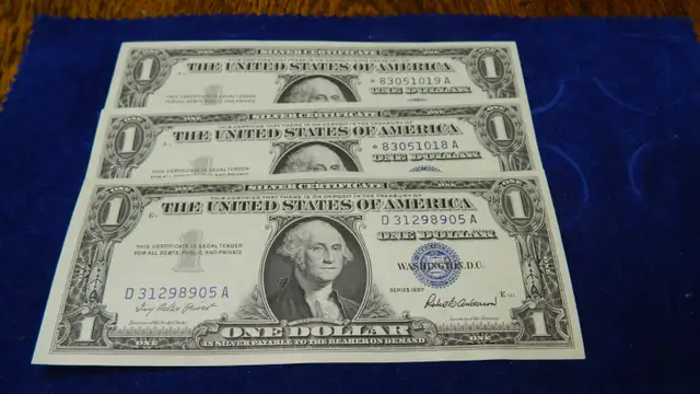 Billet Americain ( 3 ) 1957 ( 2 ) Remplacement numéro se suivre