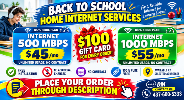 'Back to School'|Fibre home internet-Cheapest internet plan