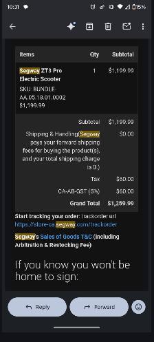 Segway ZT3 Scooter - very little use - full warranty - Photo 7