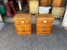 Free delivery used Pair of Vintage Oak Nightstands