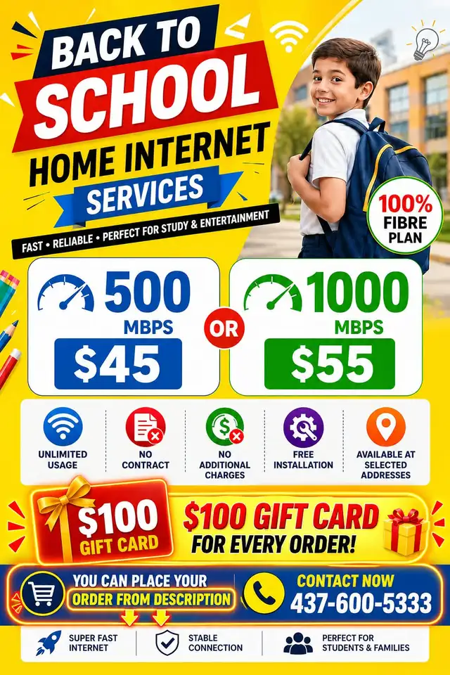 'Back to School ' | 500Mbps | 1Gbps | Internet deal