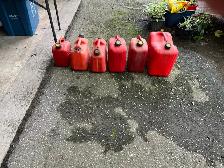 Multiple Plastic Gas Cans
