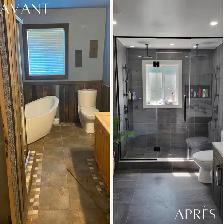 rénovation salle de bain,  sous-sol (bain, douche, céra - Photo 3