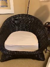 Two Beautiful Rattan Wicker Black Chairs