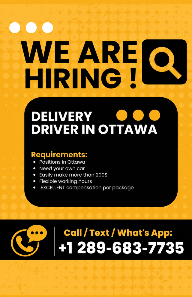 Hiring Delivery Drivers in Ottawa: Good Pay