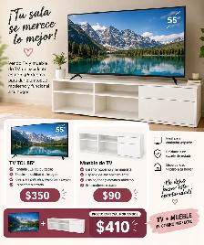 TCL 55" QLED 4K Smart TV   IKEA TV Bench