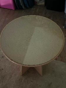 For Sale:   Round accent Table with glass top.