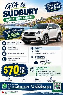 hamilton to sudbury rideshare