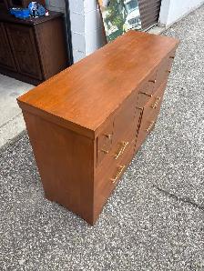 Free delivery used Mid-Century Style Wooden Dresser - Photo 6