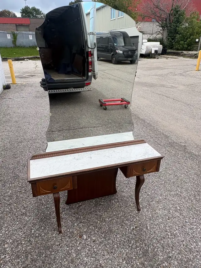 Free delivery used antique Vintage Dressing Table marble top