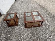 Free delivery used Set of 2 Vintage Wooden Coffee & Side Tables
