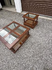 Free delivery used Set of 2 Vintage Wooden Coffee & Side Tables - Photo 7