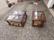 Free delivery used Set of 2 Vintage Wooden Coffee & Side Tables - Photo 9