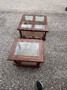 Free delivery used Set of 2 Vintage Wooden Coffee & Side Tables - Photo 10