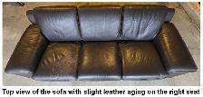 Dark brown color sofa made from high end leather for sale - Photo 2