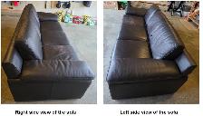Dark brown color sofa made from high end leather for sale - Photo 4