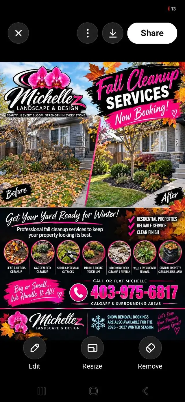 Fall Yard Cleanup Calgary | Leaves Garden Beds Cl