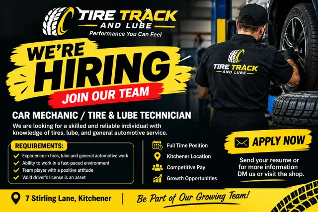 Hiring: Tire Technician / Shop Helper