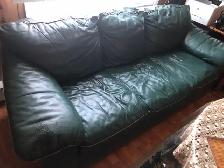 Leather Coach and two chairs