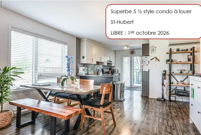 5 ½ style condo à louer | St-Hubert
