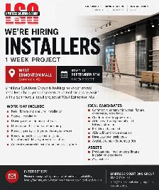 COMMERCIAL INSTALLERS / HANDYMEN NEEDED ASAP— WEST EDMONTON MALL
