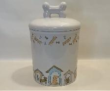 Ceramic Dog Treat Jar with Bone Handle