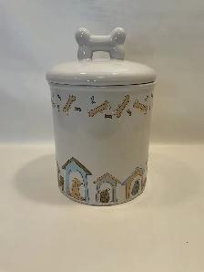 Ceramic Dog Treat Jar with Bone Handle - Photo 2