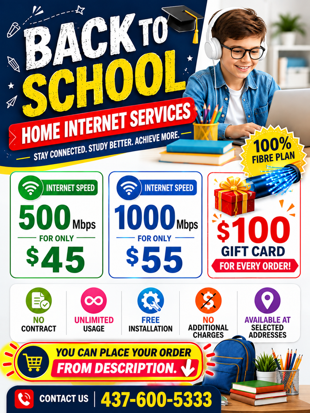 'Back to School ' | Cheap high speed fibre internet
