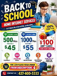 'Back to School ' | Cheap high speed fibre internet
