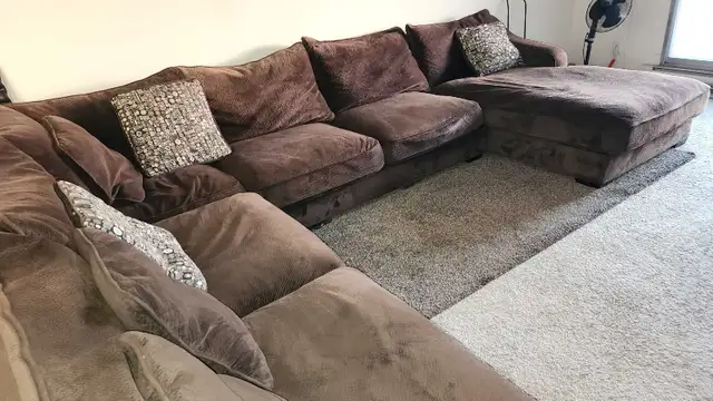 Large Brown Sectional - Moving Sale