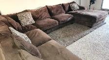 Large Brown Sectional - Moving Sale