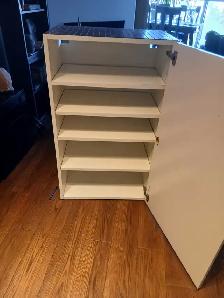 Wood storage cabinet