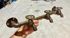 Industrial-Style Cast Iron Wall Hook (w Three Faucet Spigots) - Photo 2