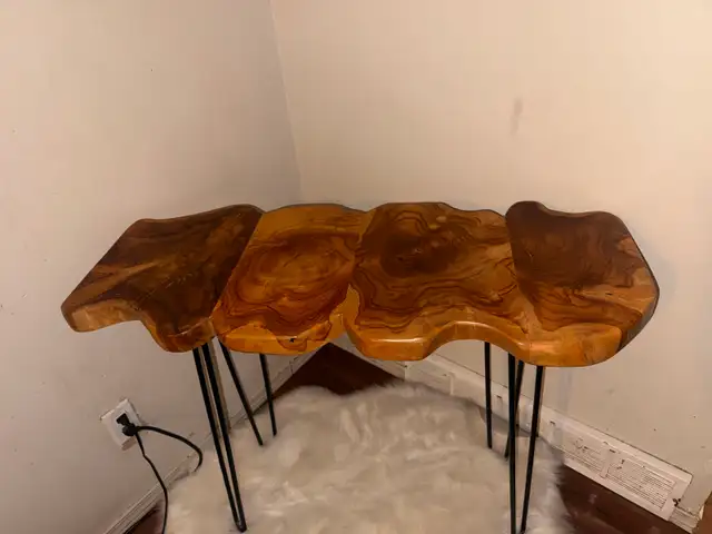 FOR SALE: Rustic Live-Edge Solid Wood Console Table