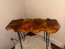 FOR SALE: Rustic Live-Edge Solid Wood Console Table