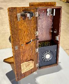 Antique Oak Wood Wall-Mounted Telephone (w Rotary Operation) - Photo 8